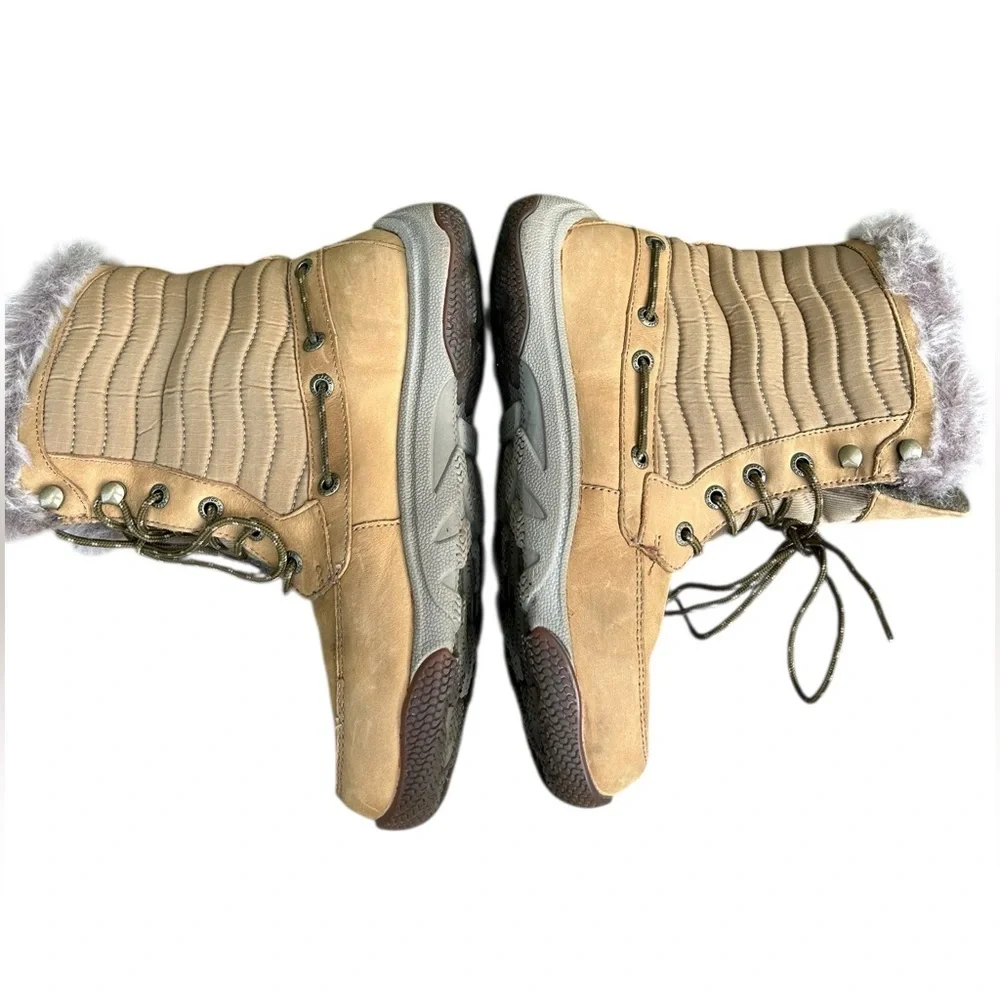 SPERRY WOMEN'S WINTER HARBOR BOOT Brown 6.5 Lace Up Ankle Winter Fur Waterproof